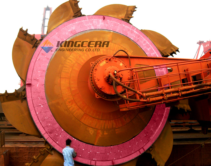 bbin宝盈耐磨陶瓷应用于斗轮机圆盘